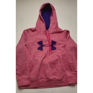 Under Armour Loose Fit Girls Hoodie Pink/Blue Size Lg